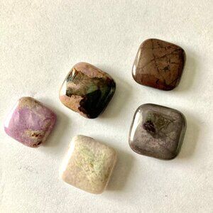 5 Sugilite Square Stones for Jewelry Making